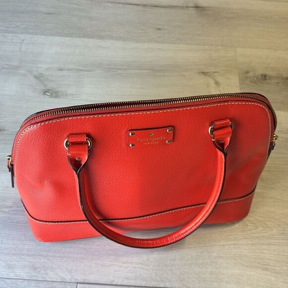 Kate‎ Spade Rachelle Wellesley Satchel Red Leather Shoulder Bag NWOT - Picture 7 of 10